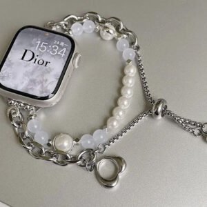 Chic Chain & Pearl Apple Watch Band